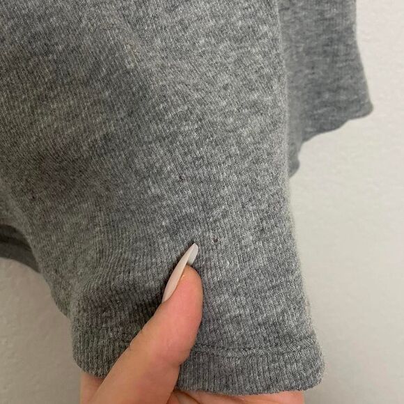 Neiman Marcus Cotton Cashmere Grey Ruffle Edge Scoop Neck Stretch Tank Large - Picture 4 of 6